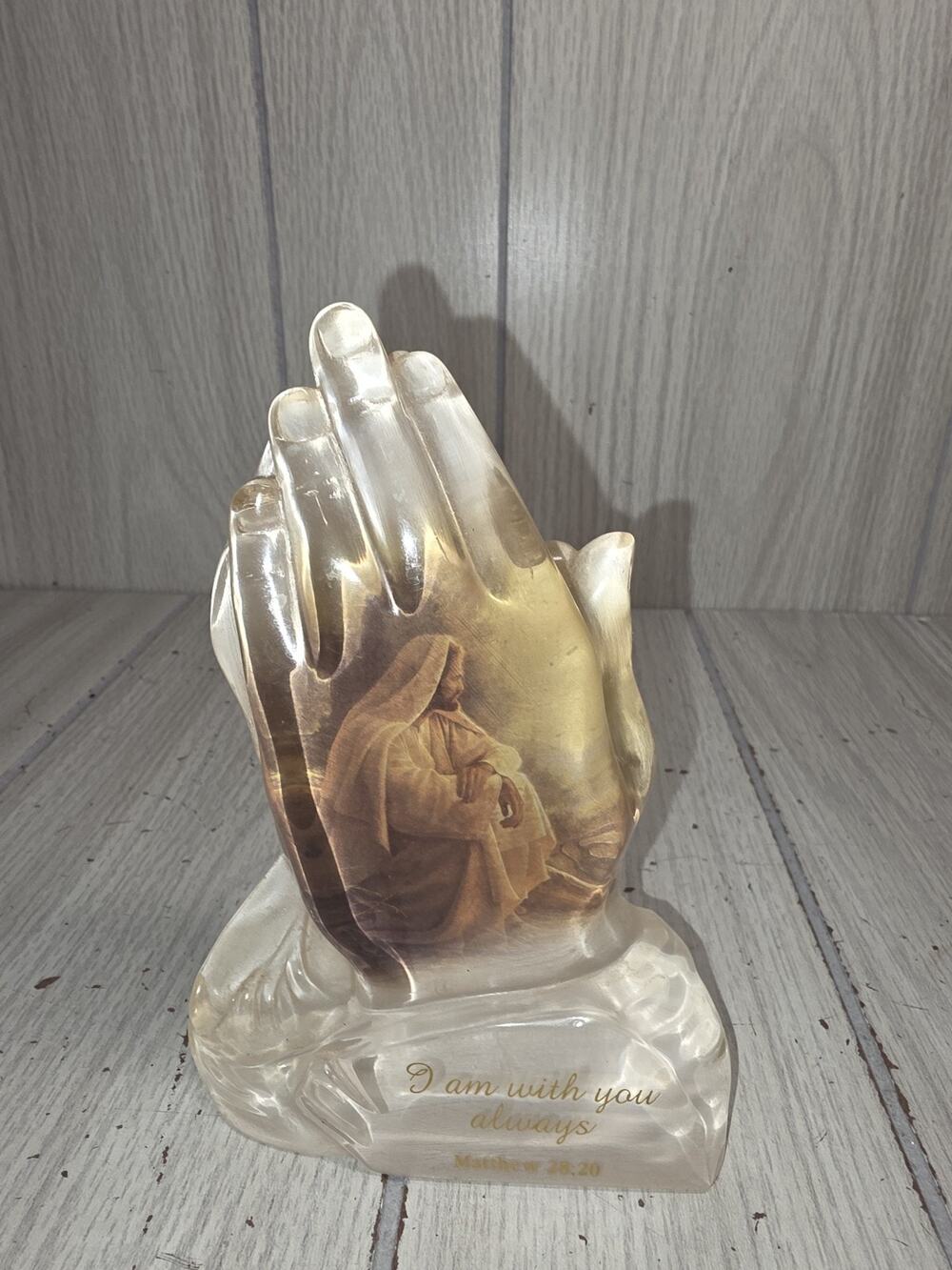 Bradford Exchange Acrylic Praying Hands I Am With You Bible Verse 2008 Religious